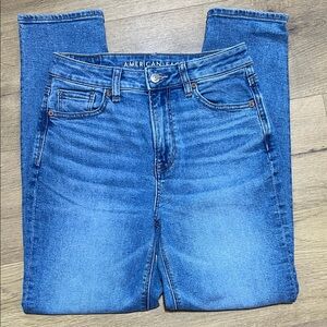 American Eagle Outfitters Womens Mom Jeans Blue Skinny Denim Size 0
